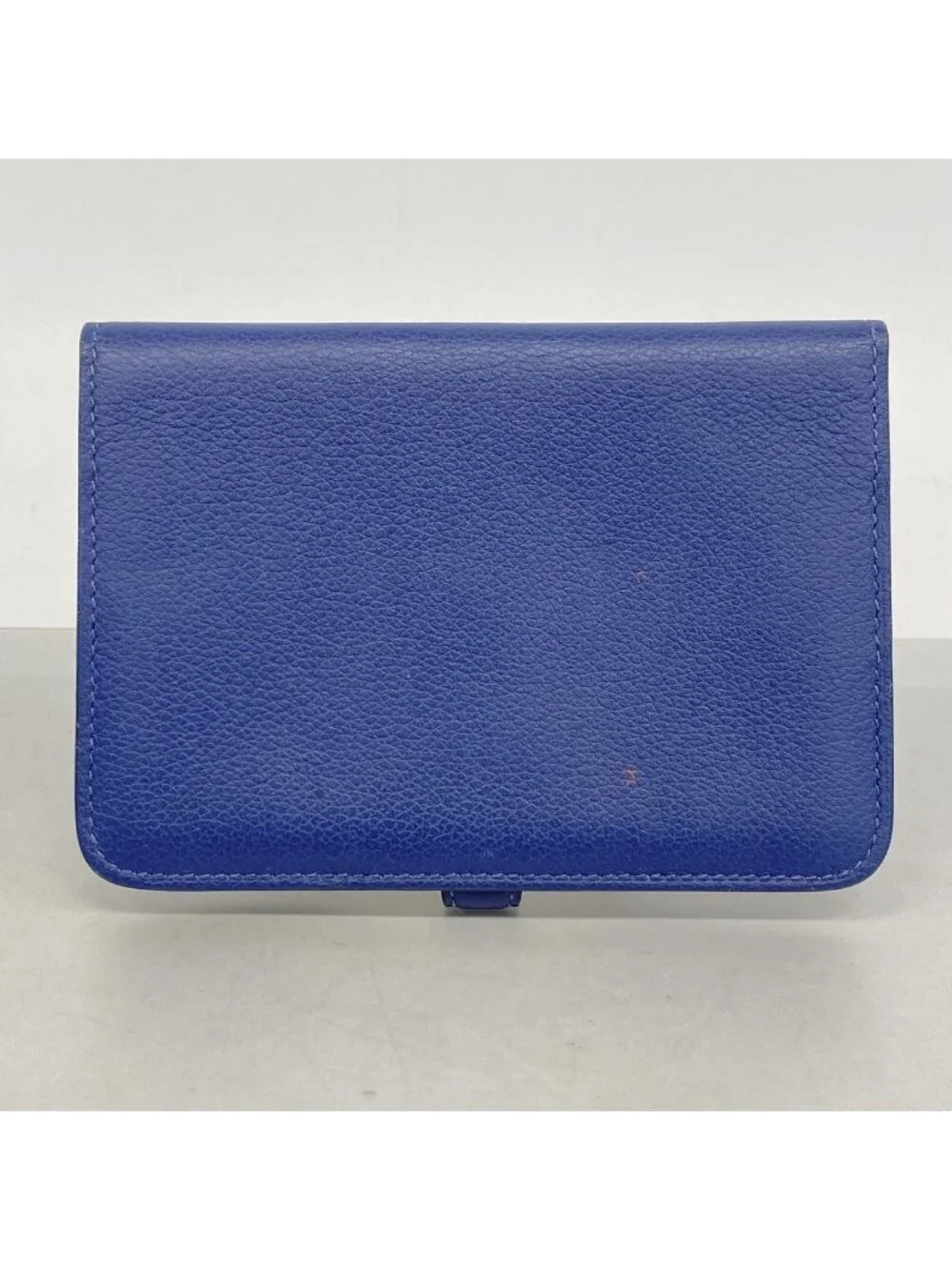 Hermes Coin Purse Dogon Compact Ever Color Blue Brighton Silver